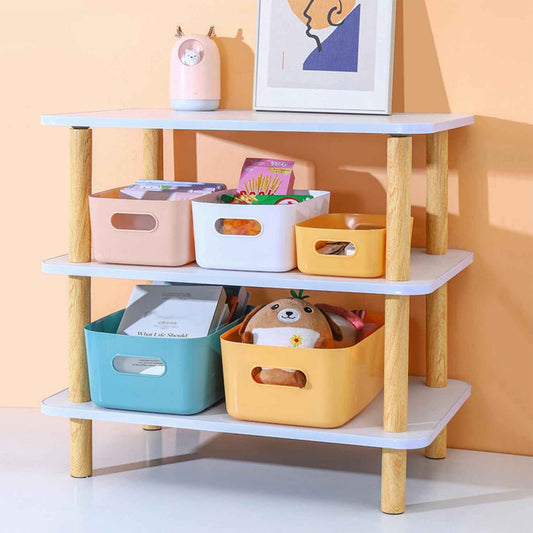 3-Piece Plastic Storage Baskets – Colorful Organizer