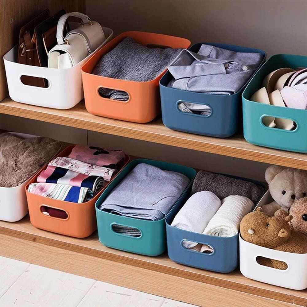3-Piece Plastic Storage Baskets – Colorful Organizer