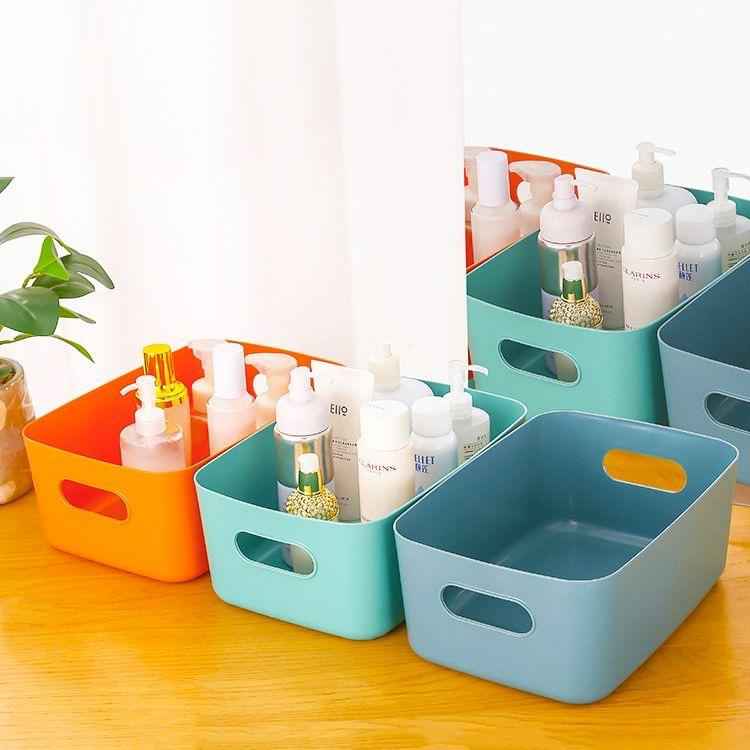 3-Piece Plastic Storage Baskets – Colorful Organizer