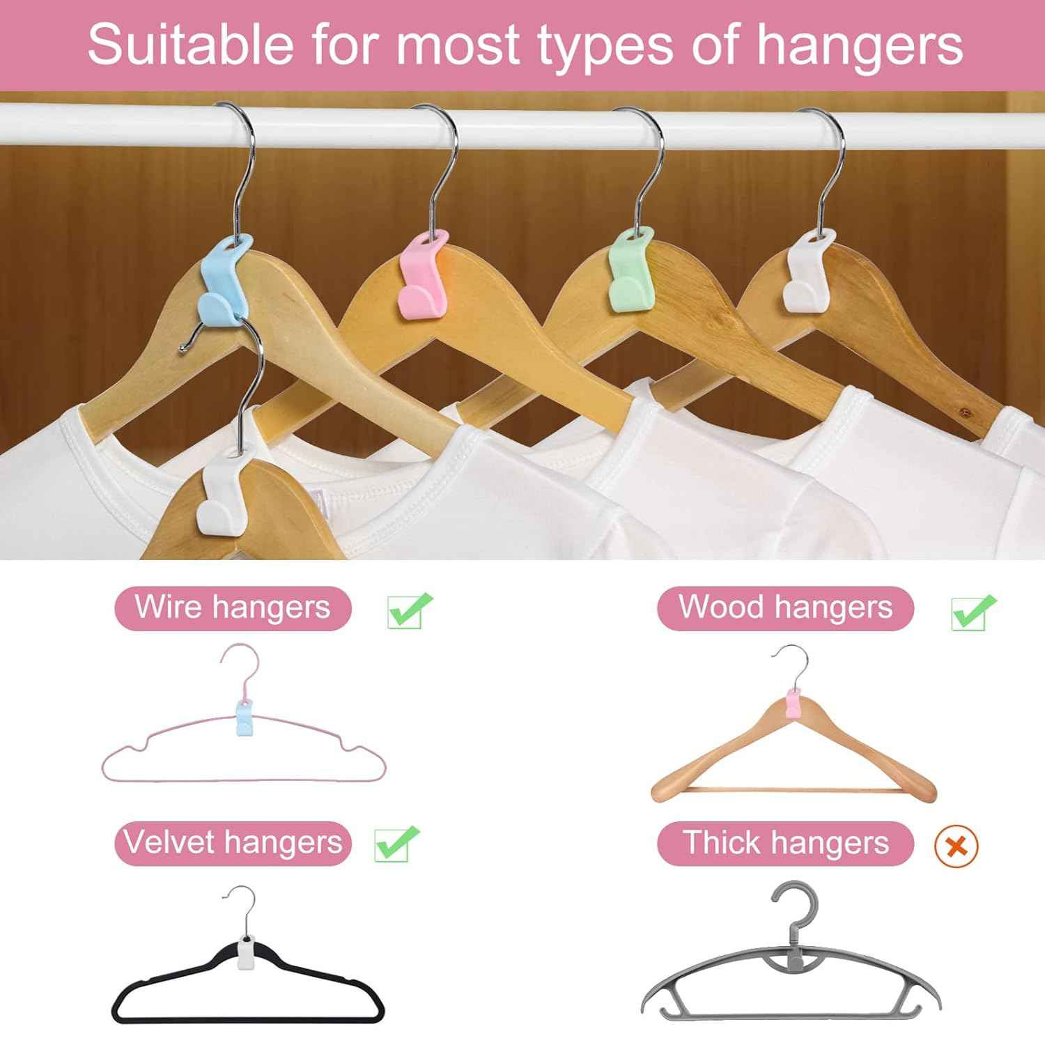 Clothes Hanger Connector Hooks – Space Saver (30 Pcs)