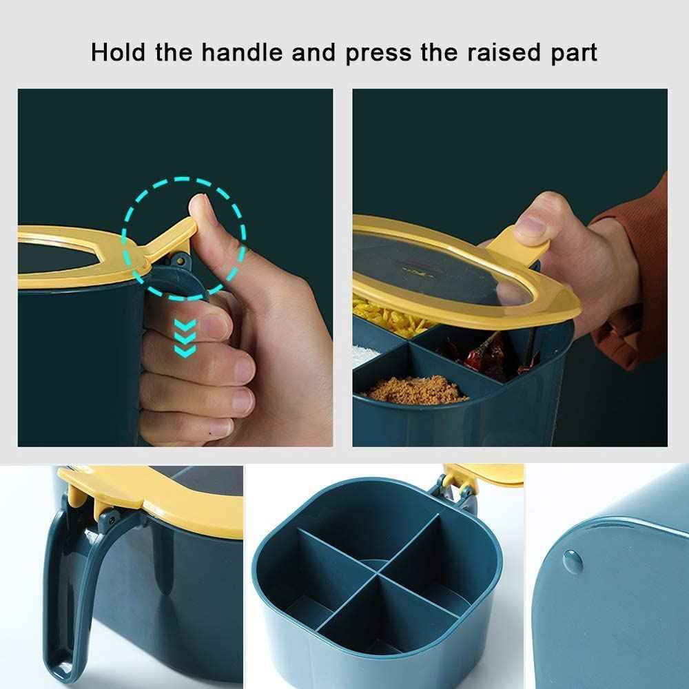 4-Compartment Spice Box – Kitchen Condiment Jar