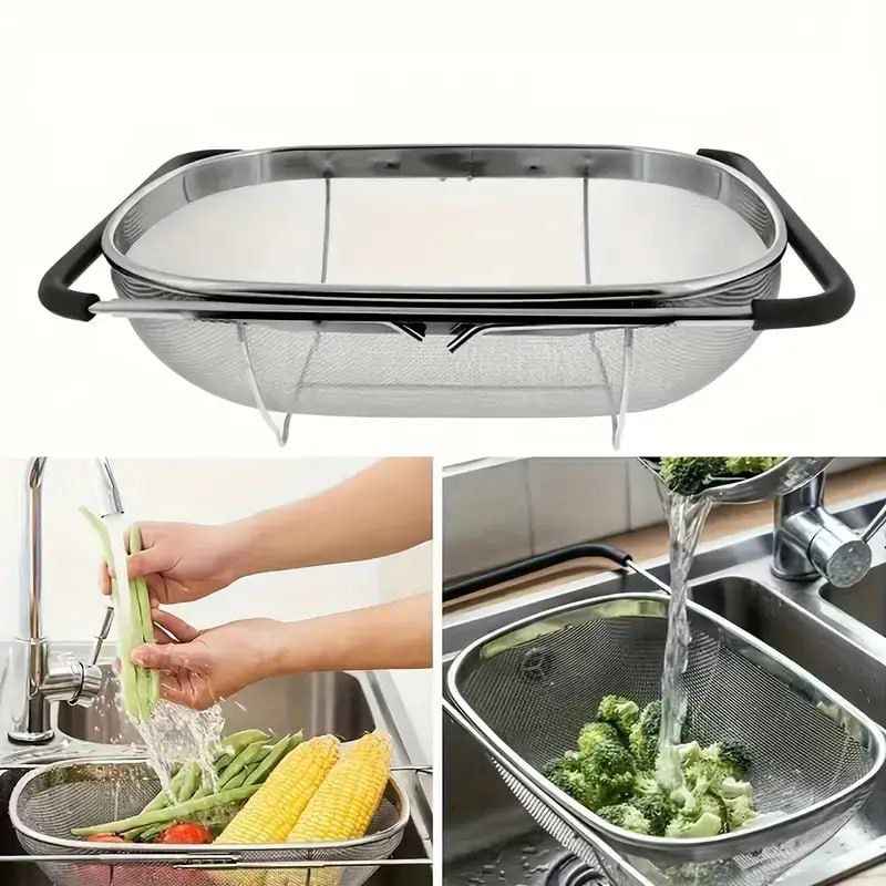 Adjustable Steel Sink Drain Basket – Kitchen Organizer