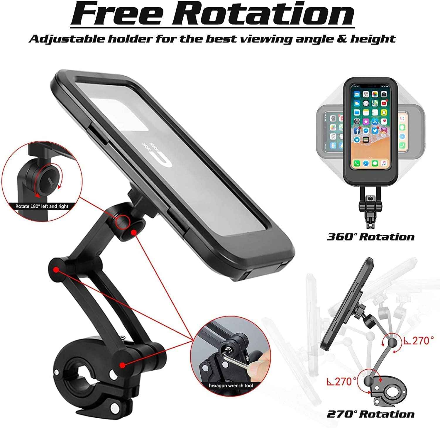 Adjustable Bicycle Phone Holder – Lightweight ABS Mount