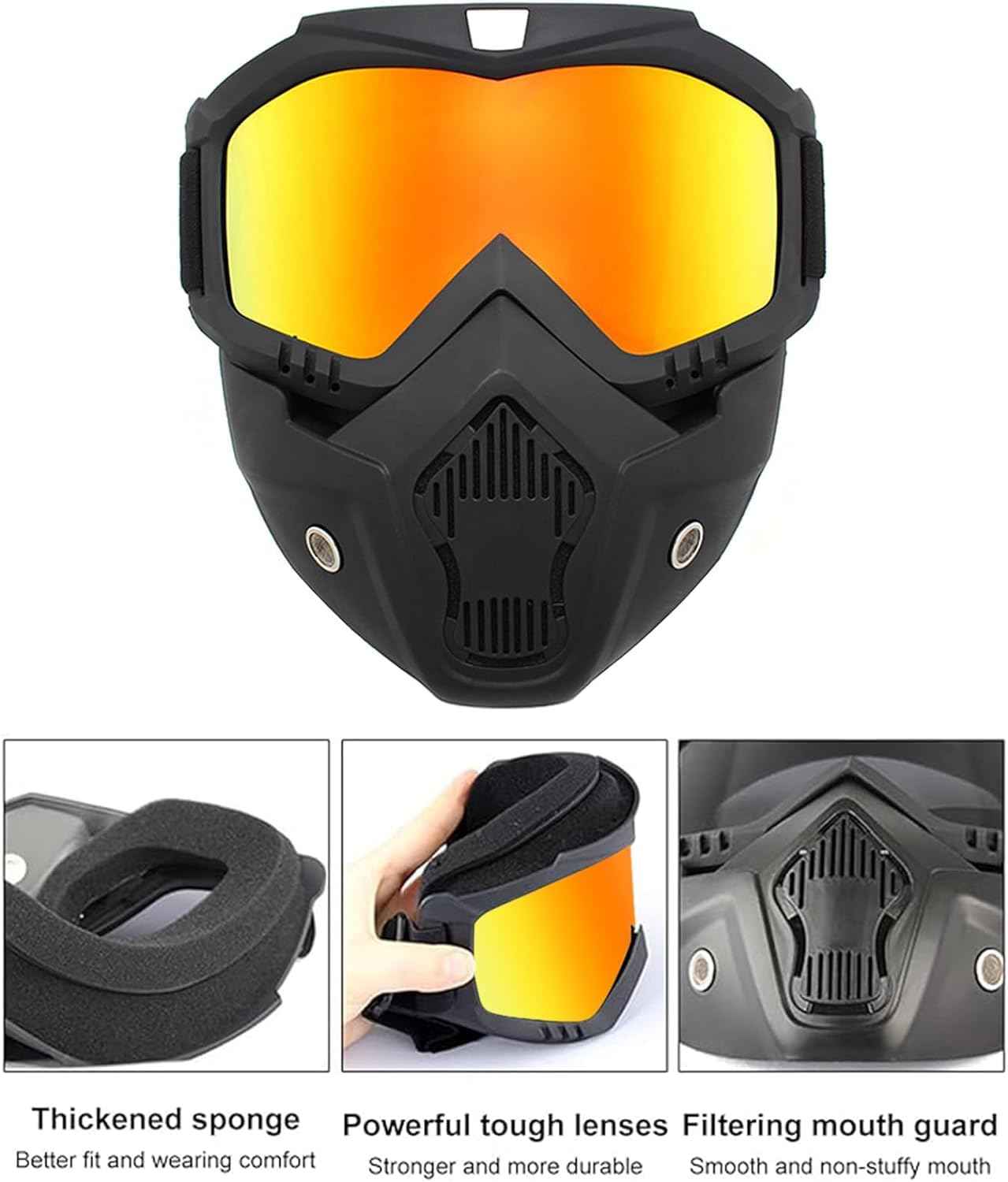 Anti-Scratch UV Goggle Mask – Windproof & Detachable