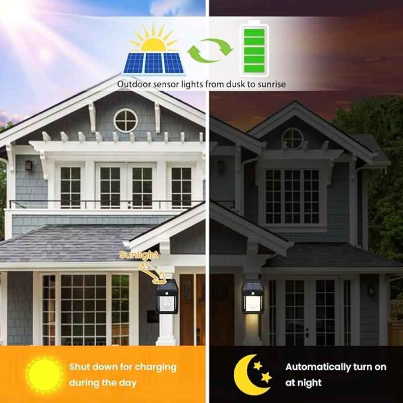 Solar Motion Sensor Wall Lamp – Waterproof Outdoor Light