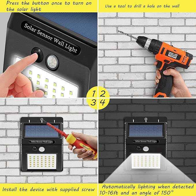 Solar Motion Sensor Lights – Outdoor Waterproof