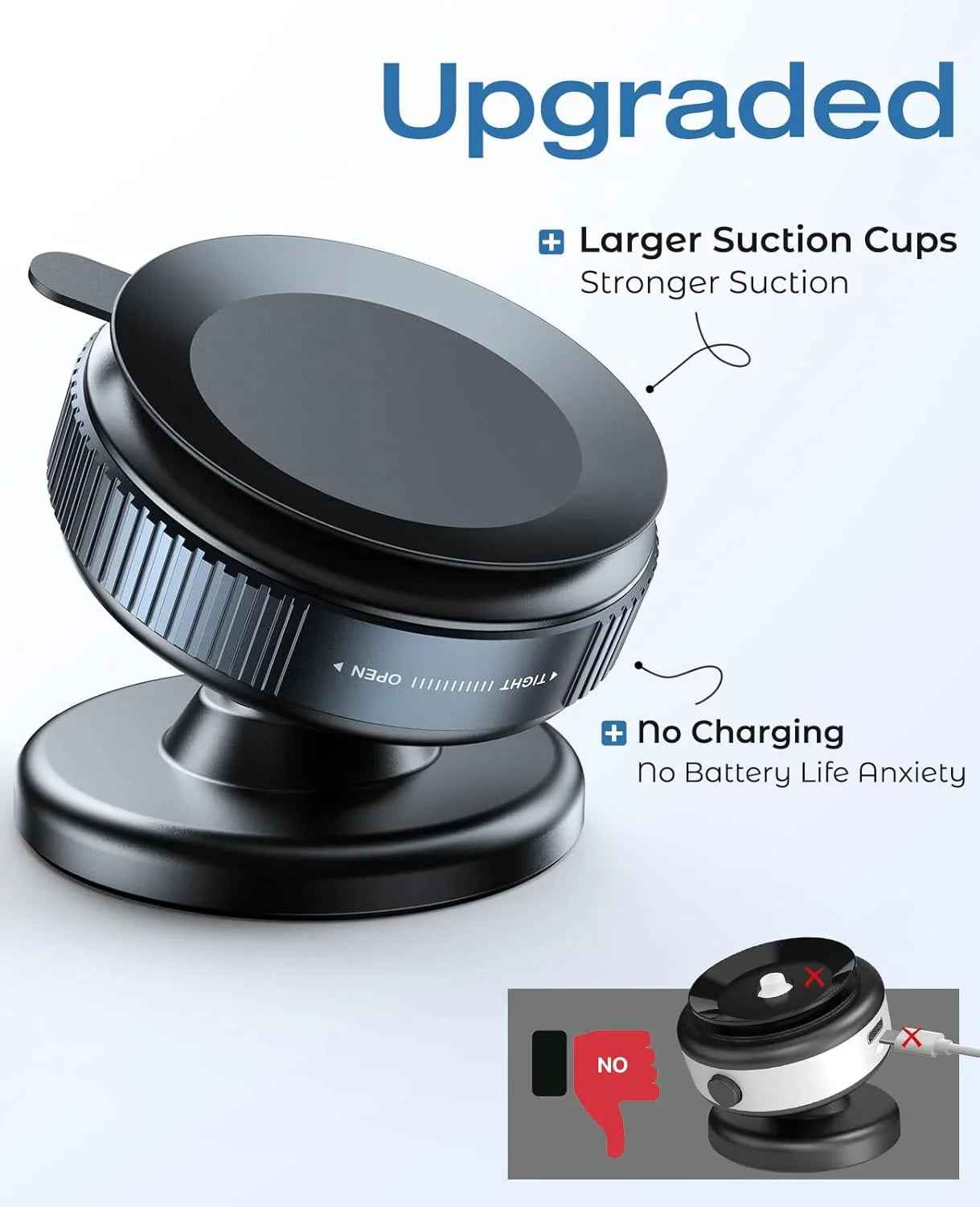 Magnetic 360° Rotating Vacuum Phone Mount for Car & Desk