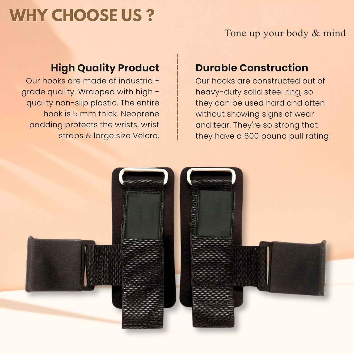 Weight Lifting Rod Hooks – Wrist Support (Pair)