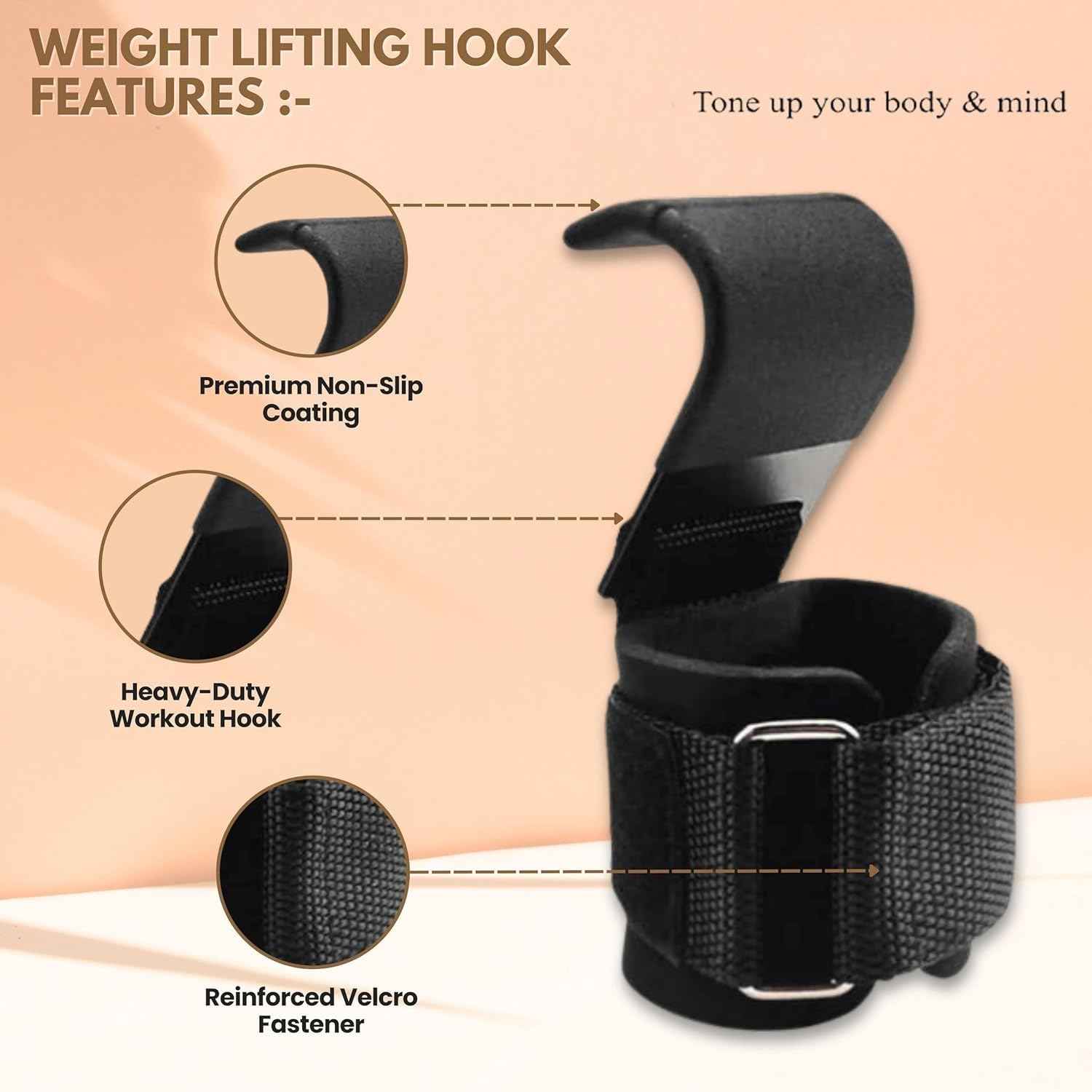 Weight Lifting Rod Hooks – Wrist Support (Pair)