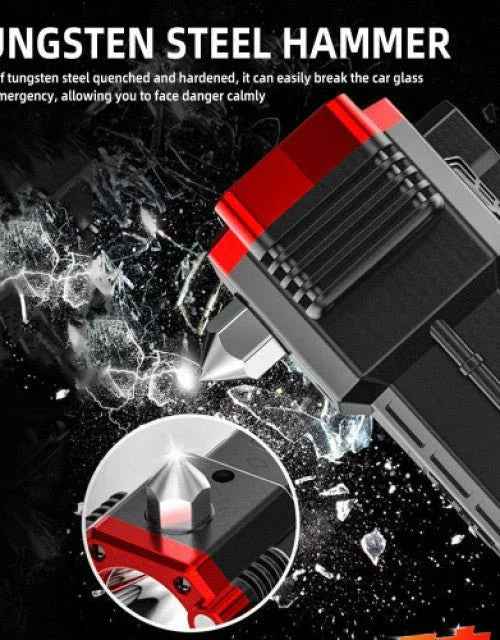 Zoomable Power Bank LED Torch – Emergency Hammer