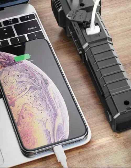Zoomable Power Bank LED Torch – Emergency Hammer